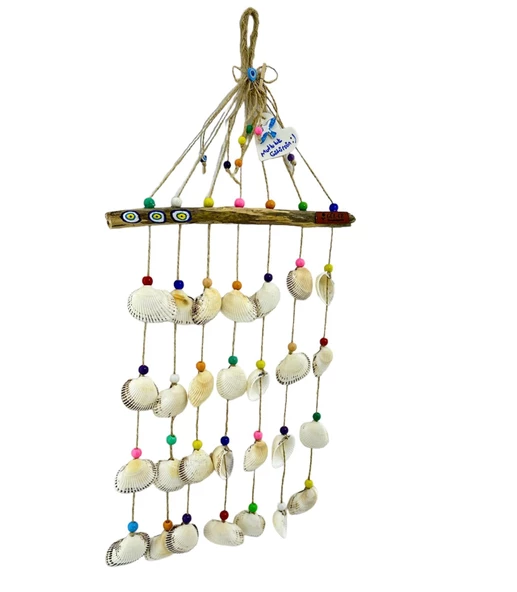 GÜL-CE Dekoratif Lodos Dalı Orjinal Deniz Kabuklu Rüzgar Çanı - 4