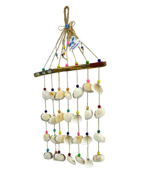 GÜL-CE Dekoratif Lodos Dalı Orjinal Deniz Kabuklu Rüzgar Çanı - 3