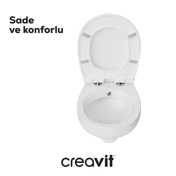 Creavit Perla Beyaz Kanallı Asma Klozet TP320, Creavit Perla Çınar Yavaş Kapak - 3