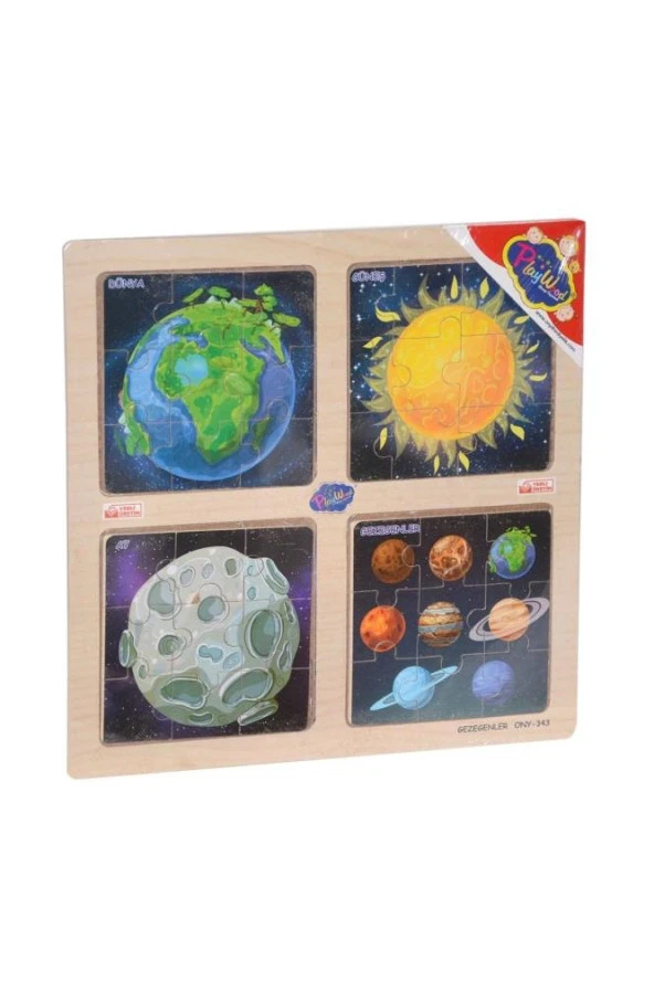 Play Wood Ahşap Eğitici Puzzle Gezegen/Denizaltı/Spor/Hav - 2