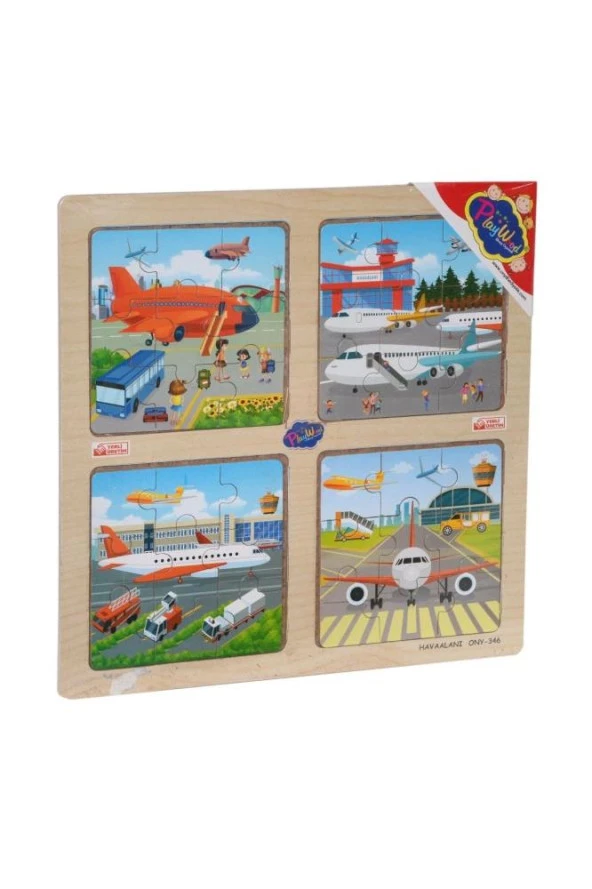 Play Wood Ahşap Eğitici Puzzle Gezegen/Denizaltı/Spor/Hav - 3