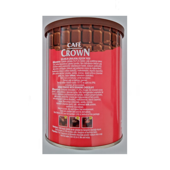 Cafe Crown Sıcak Çikolata Tadıyla 400 g. Teneke Kutu