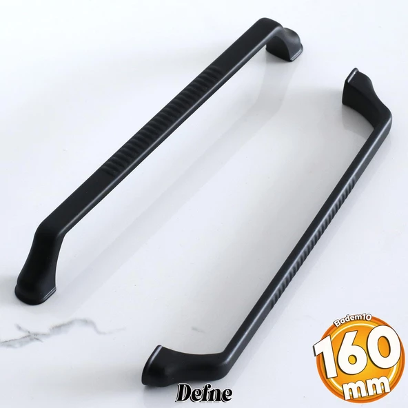 Defne 160 mm Siyah Kulp Mobilya Mutfak Çekmece Dolap Dolabı Kapak Kulbu Kulpları Kulpu Metal 160 mm