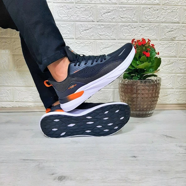 M.P 1603 Siyah-Beyaz Gri Rahat Koşu Erkek Spor Ayakkabı - 2