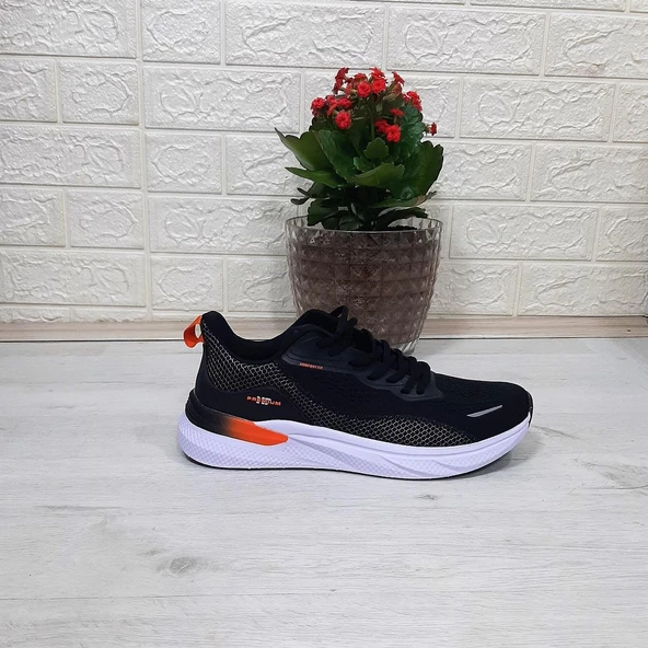 M.P 1603 Siyah-Beyaz Gri Rahat Koşu Erkek Spor Ayakkabı - 10