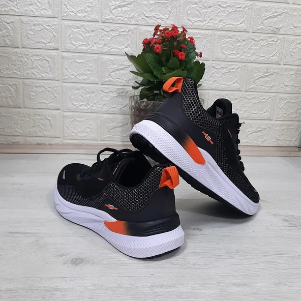 M.P 1603 Siyah-Beyaz Gri Rahat Koşu Erkek Spor Ayakkabı - 8