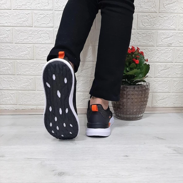 M.P 1603 Siyah-Beyaz Gri Rahat Koşu Erkek Spor Ayakkabı - 6