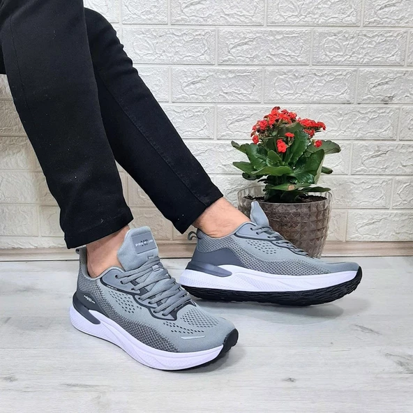 M.P 1603 Gri renk Rahat Koşu Erkek Spor Ayakkabı - 3
