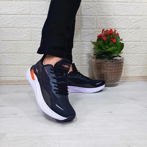 M.P 1603 Siyah-Beyaz Gri Rahat Koşu Erkek Spor Ayakkabı - 4