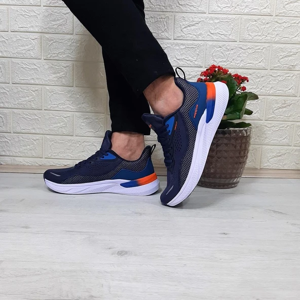M.P 1603 Lacivert Kaymaz Rahat Koşu Erkek Spor Ayakkabı - 6