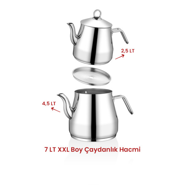 Piramit Platin Çaydanlık Takımı Xxl 7lt (dem 2,5lt Suluk 4) - 2