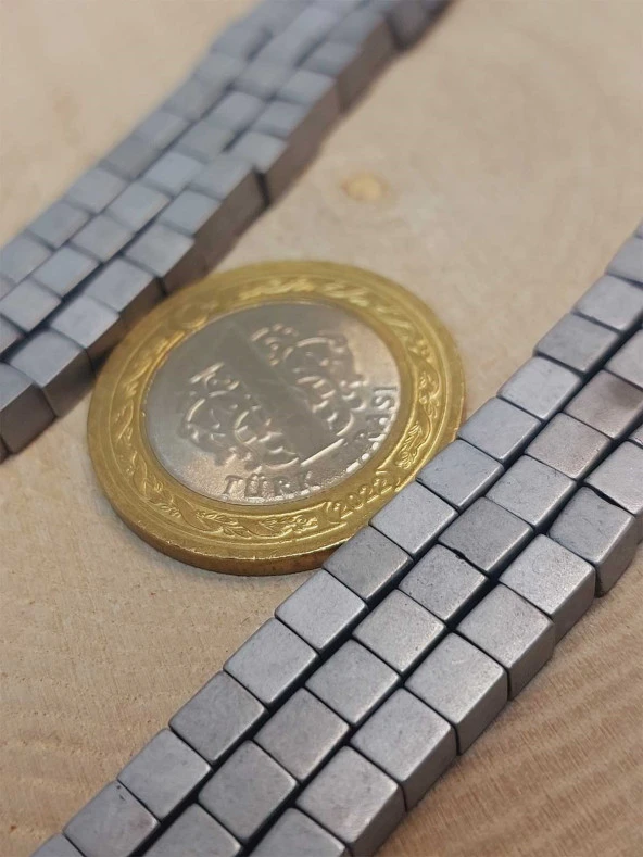 Hematit Taşı Küp Şekilli 4mm Dizi (49668) - Resim 2