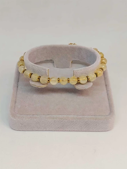 Sitrin Taşı 6mm Tasarım Bileklik (47148) - 2