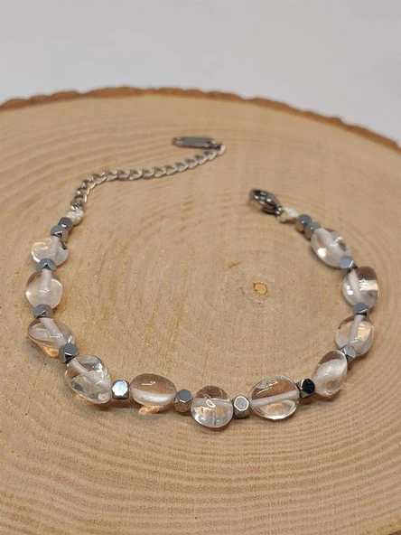 Kristal Kuvars Taşı Tasarım Bileklik (47152) - Resim 3