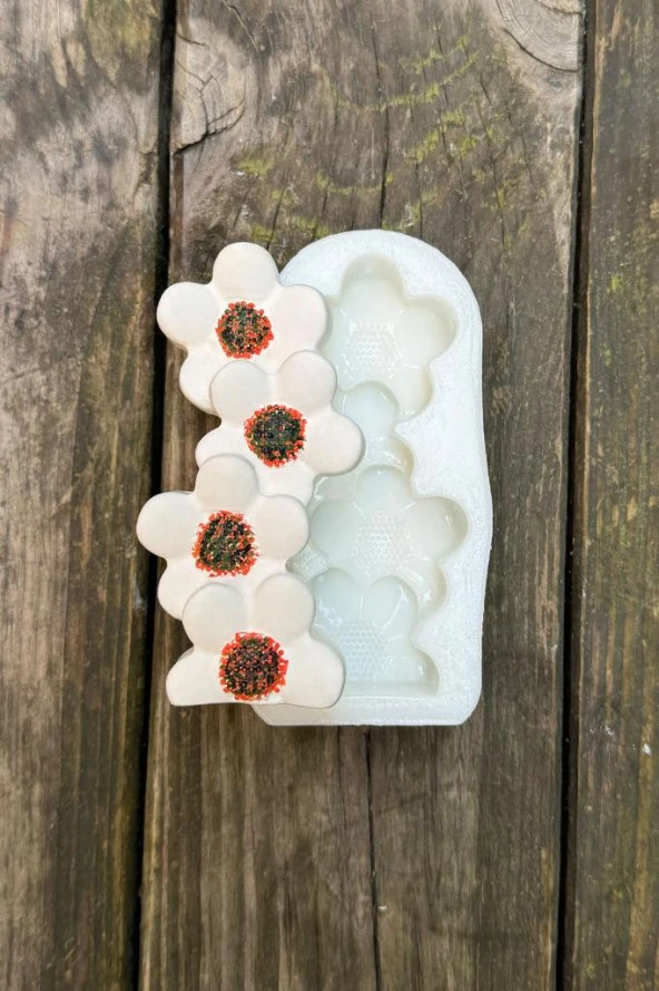 Yonca Çiçeği Sütun Tekli Mum Kalıbı - 4