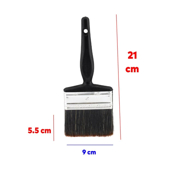 Yağlı Boya Fırça No: 4 Resim Ressam Fırçası Hobi Sanat Duvar Metal Ahşap Boyama Plastik Saplı - 2