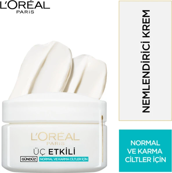 L'Oréal Paris 3 Etkili Günlük Bakım Kremi Normal Ve Karma Ciltler 50ml