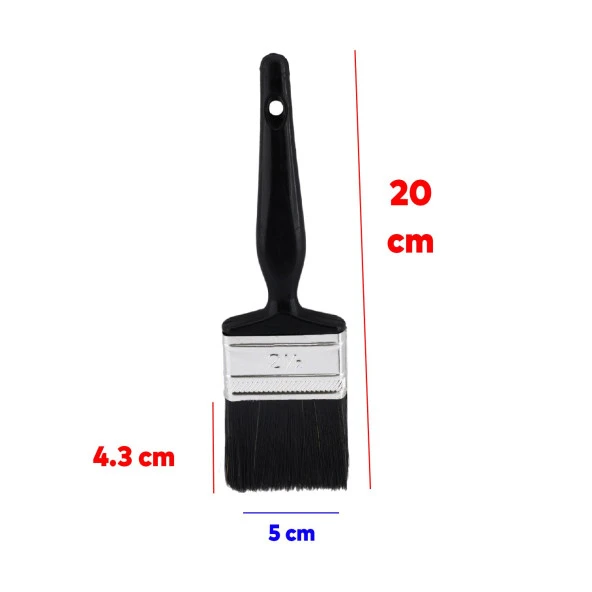 Yağlı Boya Fırça No: 2.5 Resim Ressam Fırçası Hobi Sanat Duvar Metal Ahşap Boyama Plastik Saplı - 2