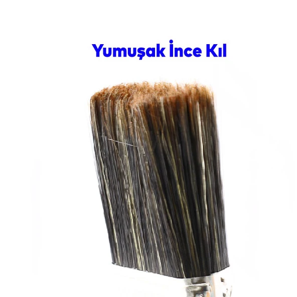 Yağlı Boya Fırça No: 2.5 Resim Ressam Fırçası Hobi Sanat Duvar Metal Ahşap Boyama Plastik Saplı - 5