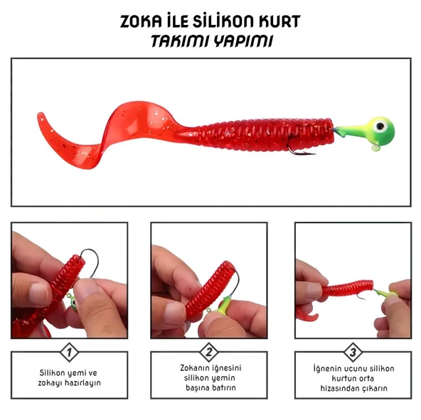 Silikon Kurt Sahte Yem - 60mm - Sarı/Beyaz - Yumy (18065-463) - 4