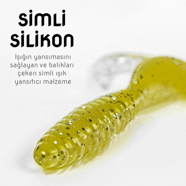 Silikon Kurt Sahte Yem - 35mm - Hardal - Yumy (18035-SM024-07) - 7