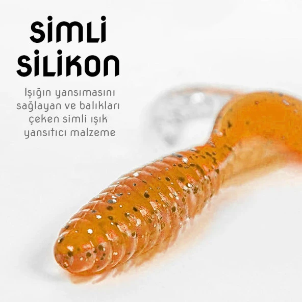 Silikon Kurt Sahte Yem - 60mm - Turuncu - Yumy (18065-SM024-10) - Resim 3