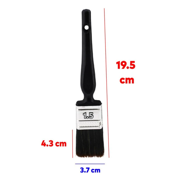 Yağlı Boya Fırça No: 1.5 Resim Ressam Fırçası Hobi Sanat Duvar Metal Ahşap Boyama Plastik Saplı - 3
