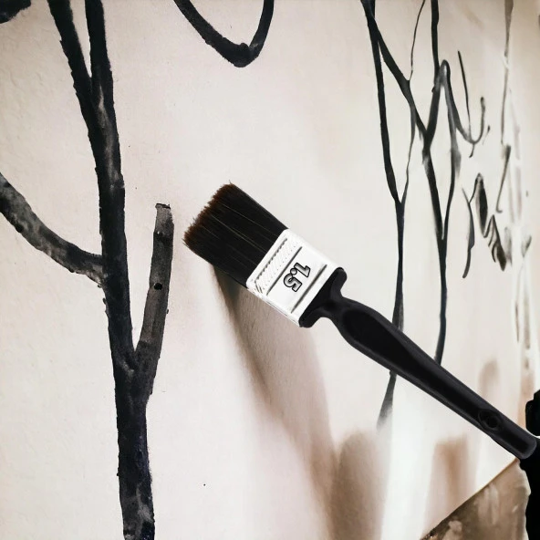 Yağlı Boya Fırça No: 1.5 Resim Ressam Fırçası Hobi Sanat Duvar Metal Ahşap Boyama Plastik Saplı - 4