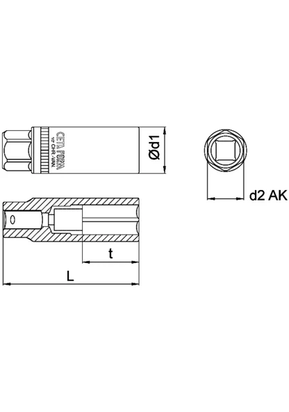 Ceta Form C27-r16 1/2'' Buji Lokması (contalı) 16 Mm - 3