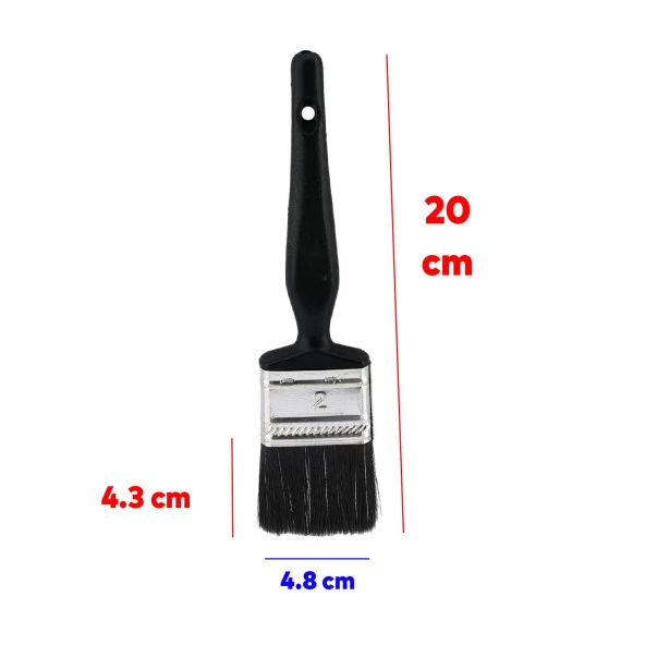 Yağlı Boya Fırça No: 2 Resim Ressam Fırçası Hobi Sanat Duvar Metal Ahşap Boyama Plastik Saplı - 2