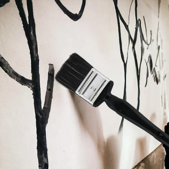 Yağlı Boya Fırça No: 2 Resim Ressam Fırçası Hobi Sanat Duvar Metal Ahşap Boyama Plastik Saplı - 5