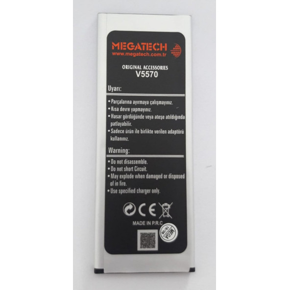 Vestel Venüs 5570 Batarya Megatech 3,8v 2450 mAH Batarya Pil