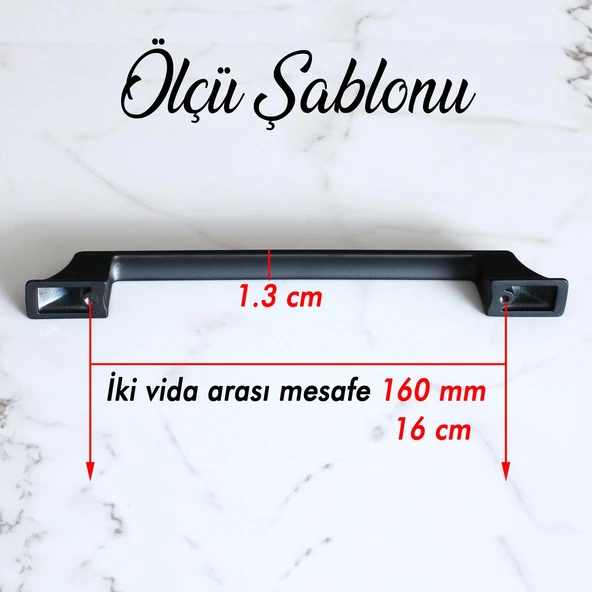 Mostar 160 mm Siyah Metal Kulp Mobilya Mutfak Çekmece Dolap Dolabı Kapak Kulbu Kulpları Kulpu 160 mm - 2