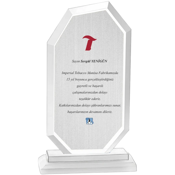 ODAK KUPA - Cam Plaketler - CM-006 A - 12x21 cm ürün görseli 1