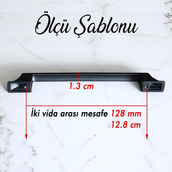Mostar 128 mm Siyah Kulp Mobilya Mutfak Dolabı Çekmece Dolap Kulpları Kapak Kulpu Kulbu Metal 128 mm - Resim 2