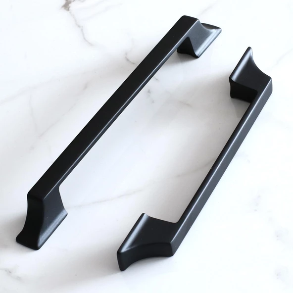 Mostar 128 mm Siyah Kulp Mobilya Mutfak Dolabı Çekmece Dolap Kulpları Kapak Kulpu Kulbu Metal 128 mm - Resim 4