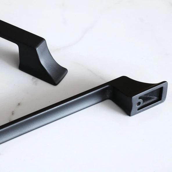 Mostar 128 mm Siyah Kulp Mobilya Mutfak Dolabı Çekmece Dolap Kulpları Kapak Kulpu Kulbu Metal 128 mm - Resim 6