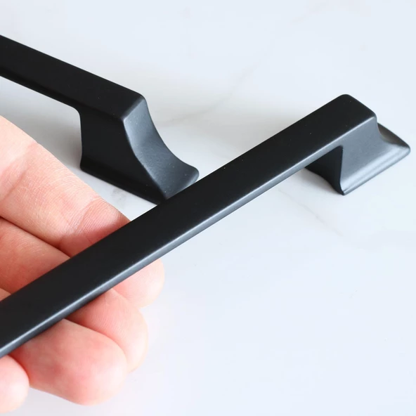 Mostar 128 mm Siyah Kulp Mobilya Mutfak Dolabı Çekmece Dolap Kulpları Kapak Kulpu Kulbu Metal 128 mm - Resim 7