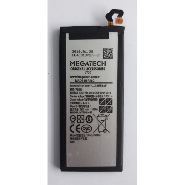 Samsung Galaxy J7 Pro (J730) Uyumlu Batarya Pil 3600 mAH Megatech