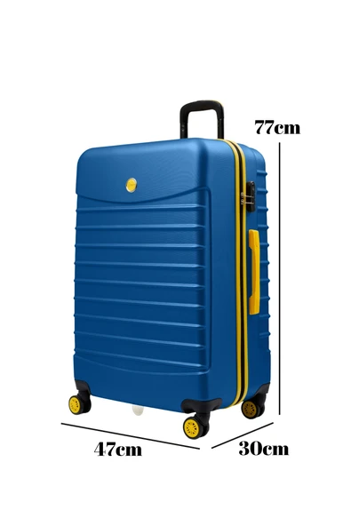 Büyük Boy Valiz 4x2 Teker Mavi 1168 - Resim 2