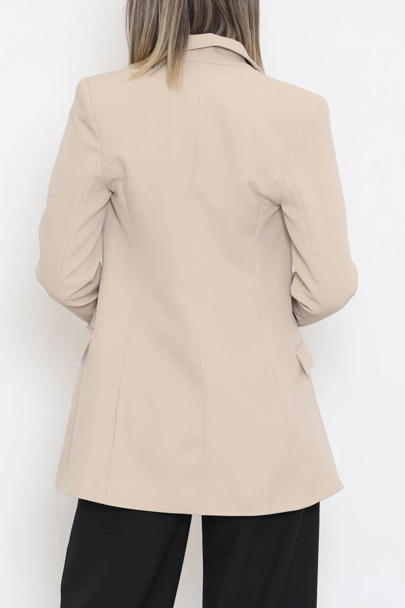 Düğmeli Blazer Ceket Vizon - 354.1247. - 10