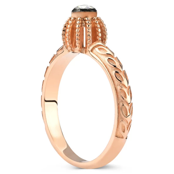 0.08 Karat Elmas Tektaş Yüzük - Resim 2