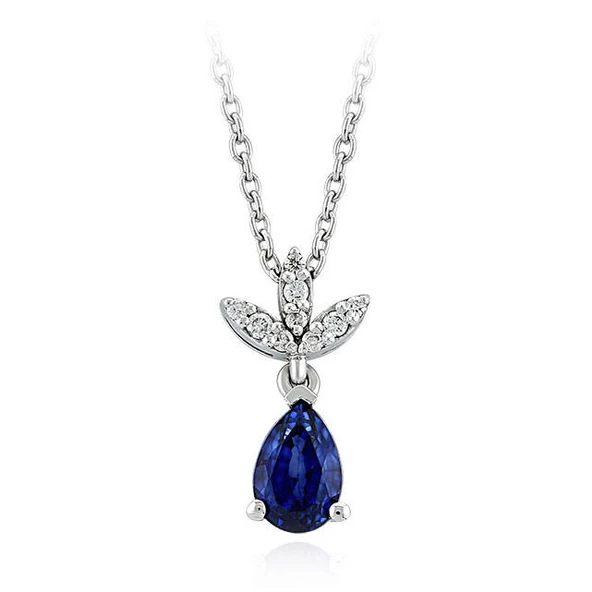 0.71 ct. Pırlanta Safir Kolye