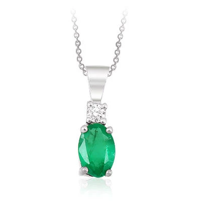 0.38 ct. Pırlanta Zümrüt Kolye