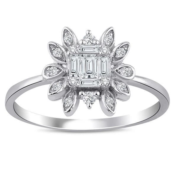 0.25 ct. Pırlanta Baget Yüzük