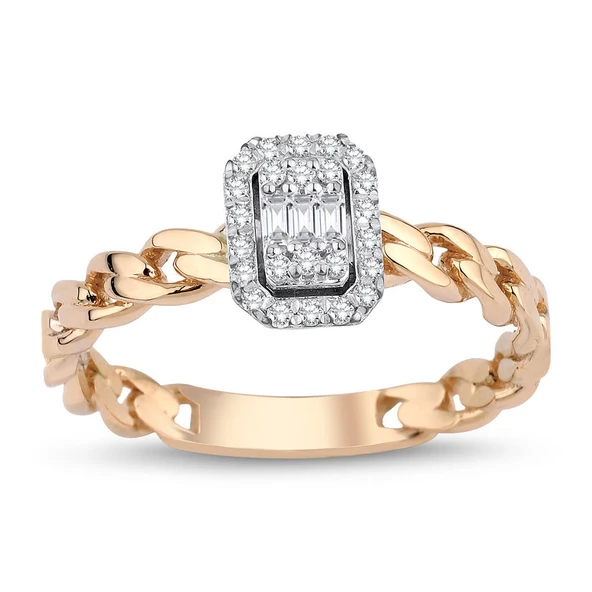 0.15 ct. Pırlanta Baget Yüzük