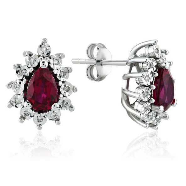 1.12 ct. Pırlanta Yakut Küpe