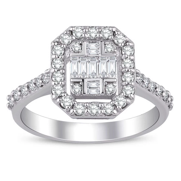 0.65 ct. Pırlanta Baget Yüzük