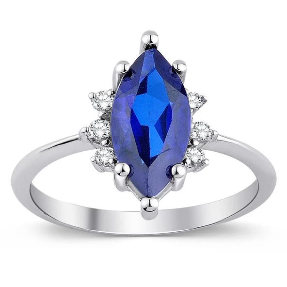2.00 ct. Pırlanta Safir Yüzük