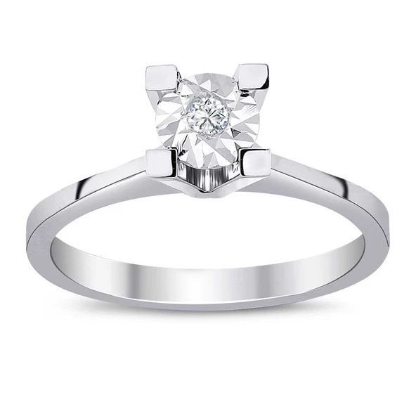 1 ct. Görünümlü 0.04 ct. Pırlanta Tektaş Yüzük